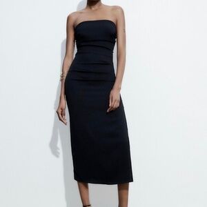 Zara Black Strapless Maxi Dress